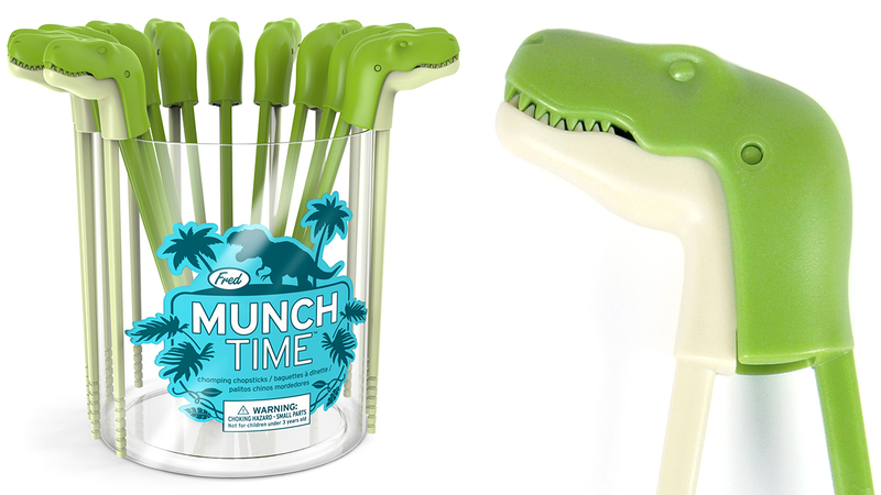 Illustration for article titled Kids Will Happily Eat Anything Using a Pair of T-rex ChopsticksÂ